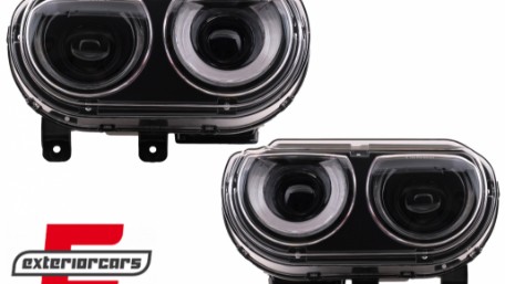 Prednja svjetla LED DRL SEQ žmigavci (crna) / Dodge Challenger (2008-2014), LPDO29