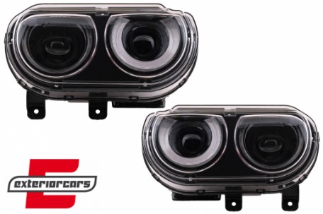 Prednja svjetla LED DRL SEQ žmigavci (crna) / Dodge Challenger (2008-2014), LPDO29