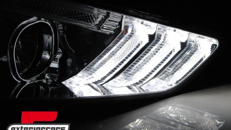 Prednja svjetla LED DRL SEQ žmigavci (crna) / / Ford Focus Mk3 Facelift (2014-2018), LPFO81