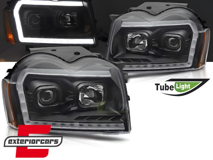 Prednja svjetla LED DRL SEQ žmigavci (crna) / Jeep Grand Cherokee WK (2005-2008), LPCH49