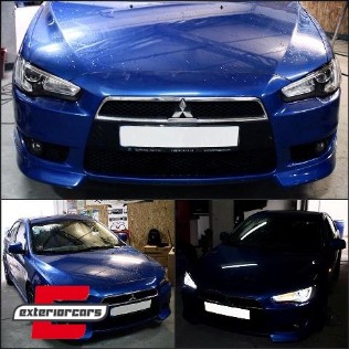Prednja svjetla LED DRL SEQ žmigavci (crna) / Mitsubishi Lancer 8 (2007-2017), LPMI22