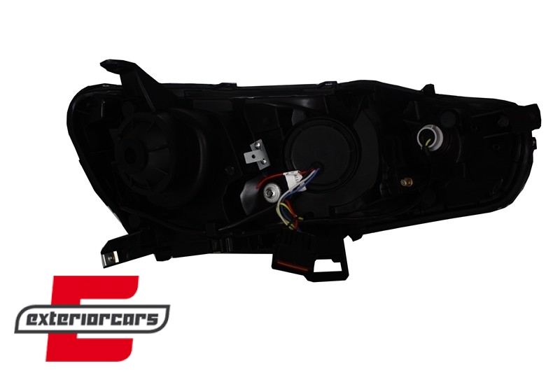 Prednja svjetla LED DRL SEQ žmigavci (crna) / Mitsubishi Lancer 8 (2007-2017), LPMI22