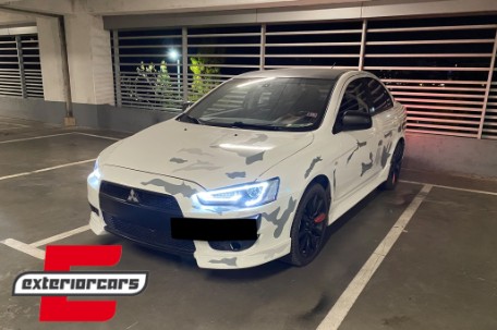 Prednja svjetla LED DRL SEQ žmigavci (crna) / Mitsubishi Lancer 8 (2007-2017), LPMI22