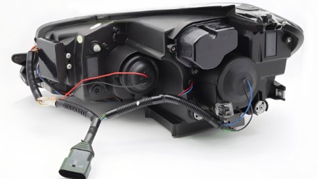 Prednja svjetla LED DRL SEQ žmigavci (crna) / VW Golf 7.5 Facelift (2017-2019), LPVWW1