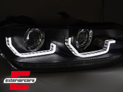 Prednja svjetla LED DRL SEQ žmigavci (crna) / VW Polo 2G (2017-2021), LPVWY2