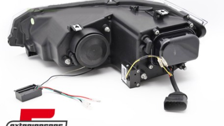 Prednja svjetla LED DRL SEQ žmigavci (crna) / VW Polo 2G (2017-2021), LPVWY2