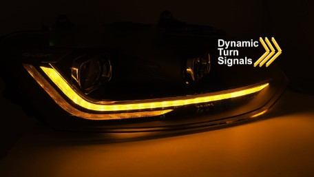 Prednja svjetla LED DRL SEQ žmigavci (crvena) / VW Polo Mk5 6R 6C (2009-2017), LPVX17