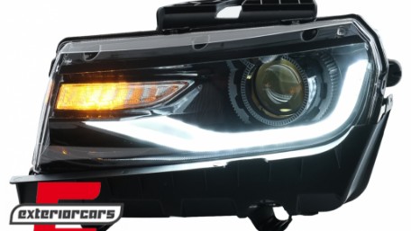 Prednja svjetla LED DRL SEQ žmigavci Facelift 2016 look (crna) / Chevrolet Camaro Mk5 Facelift (2013-2015), LPCT15
