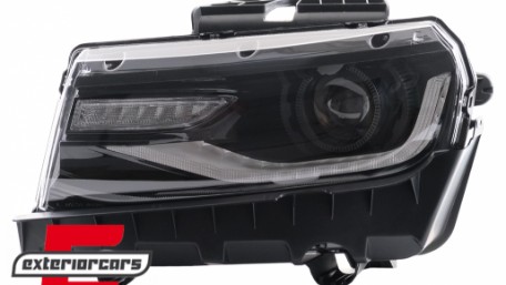 Prednja svjetla LED DRL SEQ žmigavci Facelift 2016 look (crna) / Chevrolet Camaro Mk5 Facelift (2013-2015), LPCT15