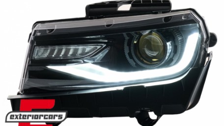 Prednja svjetla LED DRL SEQ žmigavci Facelift 2016 look (crna) / Chevrolet Camaro Mk5 Facelift (2013-2015), LPCT15