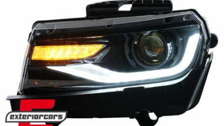 Prednja svjetla LED DRL SEQ žmigavci Facelift 2016 look (crna) / Chevrolet Camaro Mk5 Facelift (2013-2015), LPCT15