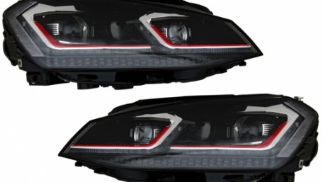 Prednja svjetla LED DRL SEQ žmigavci Facelift G7.5 GTI look / VW Golf 7 VII (2012-2017), LPVX06