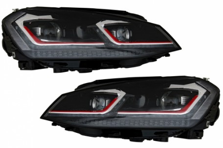 Prednja svjetla LED DRL SEQ žmigavci Facelift G7.5 GTI look / VW Golf 7 VII (2012-2017), LPVX06