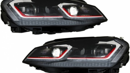 Prednja svjetla LED DRL SEQ žmigavci Facelift G7.5 GTI look / VW Golf 7 VII (2012-2017), LPVX06