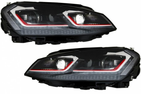 Prednja svjetla LED DRL SEQ žmigavci Facelift G7.5 GTI look / VW Golf 7 VII (2012-2017), LPVX06