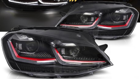 Prednja svjetla LED DRL SEQ žmigavci Facelift G7.5 GTI look / VW Golf 7 VII (2012-2017), LPVX27