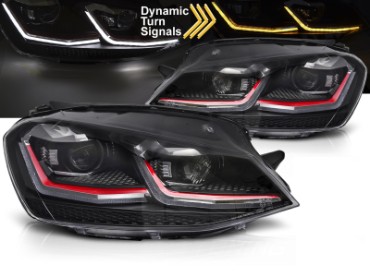 Prednja svjetla LED DRL SEQ žmigavci Facelift G7.5 GTI look / VW Golf 7 VII (2012-2017), LPVX27