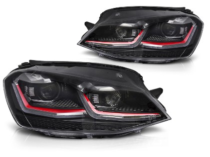 Prednja svjetla LED DRL SEQ žmigavci Facelift G7.5 GTI look / VW Golf 7 VII (2012-2017), LPVX27