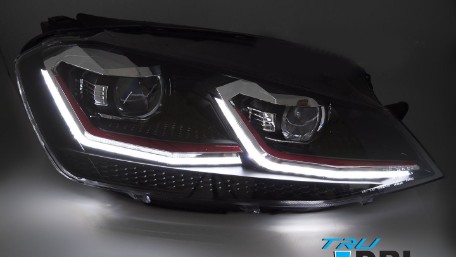 Prednja svjetla LED DRL SEQ žmigavci Facelift G7.5 GTI look / VW Golf 7 VII (2012-2017), LPVX27