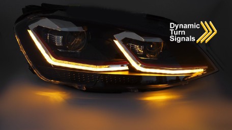 Prednja svjetla LED DRL SEQ žmigavci Facelift G7.5 GTI look / VW Golf 7 VII (2012-2017), LPVX27
