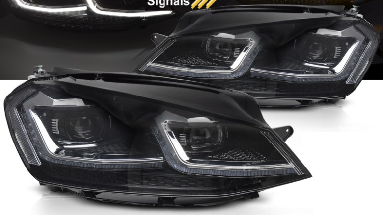 Prednja svjetla LED DRL SEQ žmigavci Facelift G7.5 R line look / VW Golf 7 VII (2012-2017), LPVX05