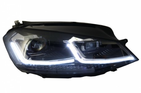 Prednja svjetla LED DRL SEQ žmigavci Facelift G7.5 R line look / VW Golf 7 VII (2012-2017), LPVX05