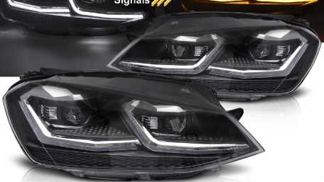 Prednja svjetla LED DRL SEQ žmigavci Facelift G7.5 R line look / VW Golf 7 VII (2012-2017), LPVX26