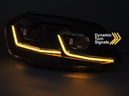 Prednja svjetla LED DRL SEQ žmigavci Facelift G7.5 R line look / VW Golf 7 VII (2012-2017), LPVX26