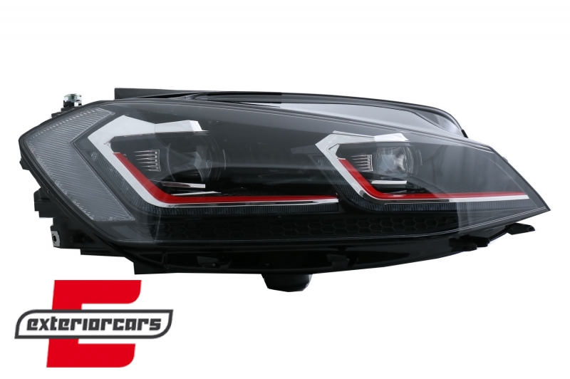 Prednja svjetla LED DRL SEQ žmigavci GTI look / VW Golf 7.5 Facelift (2017-2019), LPVX10