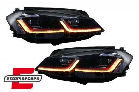 Prednja svjetla LED DRL SEQ žmigavci GTI look / VW Golf 7.5 Facelift (2017-2019), LPVX10
