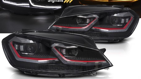 Prednja svjetla LED DRL SEQ žmigavci GTI look / / VW Golf 7.5 Facelift (2017-2019), LPVX29