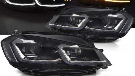 Prednja svjetla LED DRL SEQ žmigavci R line look / VW Golf 7.5 Facelift (2017-2019), LPVX09