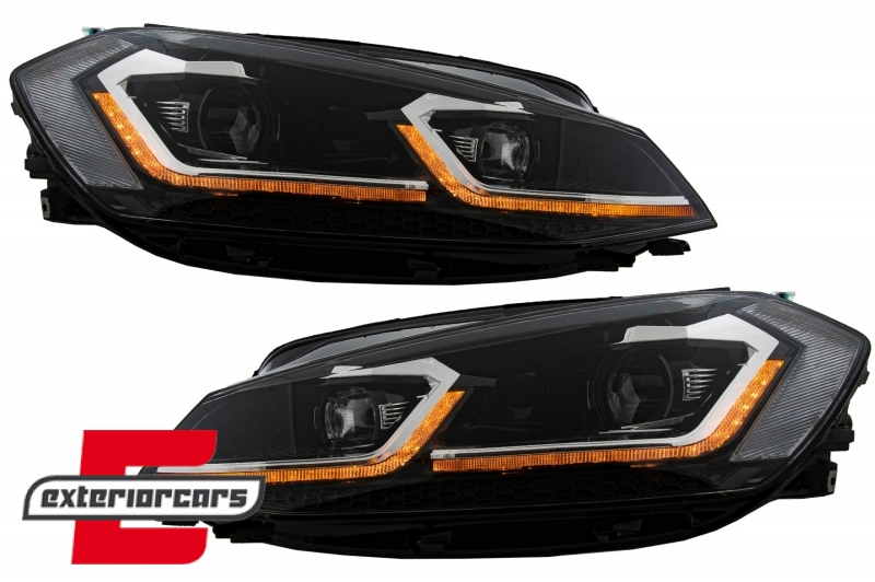Prednja svjetla LED DRL SEQ žmigavci R line look / VW Golf 7.5 Facelift (2017-2019), LPVX09