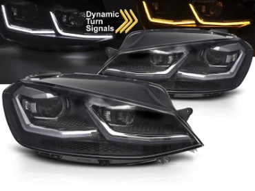 Prednja svjetla LED DRL SEQ žmigavci R line look / / VW Golf 7.5 Facelift (2017-2019), LPVX28