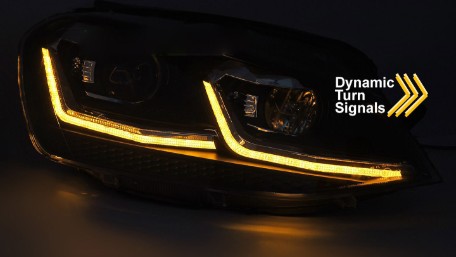 Prednja svjetla LED DRL SEQ žmigavci R line look / / VW Golf 7.5 Facelift (2017-2019), LPVX28