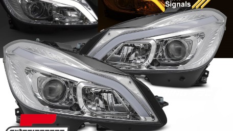 Prednja svjetla LED DRL SEQ žmigavci W205 look (chrome) / Mercedes C-klasa W204 S204 C204 Facelift (2011-2014), LPMEF2