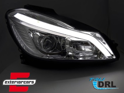 Prednja svjetla LED DRL SEQ žmigavci W205 look (chrome) / Mercedes C-klasa W204 S204 C204 Facelift (2011-2014), LPMEF2