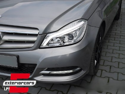 Prednja svjetla LED DRL SEQ žmigavci W205 look (chrome) / Mercedes C-klasa W204 S204 C204 Facelift (2011-2014), LPMEF2