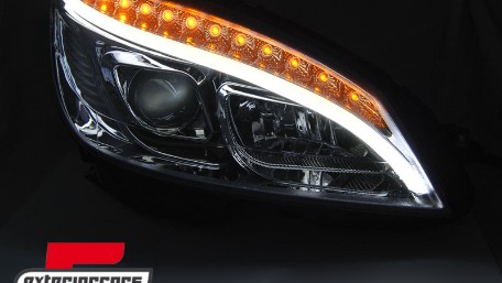 Prednja svjetla LED DRL SEQ žmigavci W205 look (chrome) / Mercedes C klasa W204 S204 limuzina karavan (2007-2010), LPMEC3