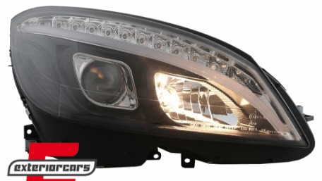 Prednja svjetla LED DRL SEQ žmigavci W205 look (crna) / Mercedes C klasa W204 S204 limuzina karavan (2007-2010), LPMEC4