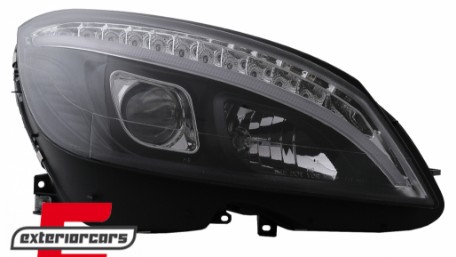 Prednja svjetla LED DRL SEQ žmigavci W205 look (crna) / Mercedes C klasa W204 S204 limuzina karavan (2007-2010), LPMEC4