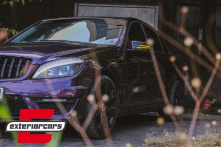 Prednja svjetla LED DRL SEQ žmigavci W205 look (crna) / Mercedes C klasa W204 S204 limuzina karavan (2007-2010), LPMEC4
