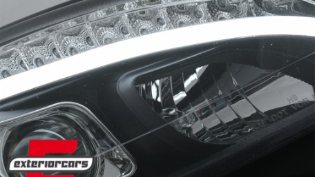Prednja svjetla LED DRL SEQ žmigavci W205 look (crna) / Mercedes C klasa W204 S204 limuzina karavan (2007-2010), LPMEC4