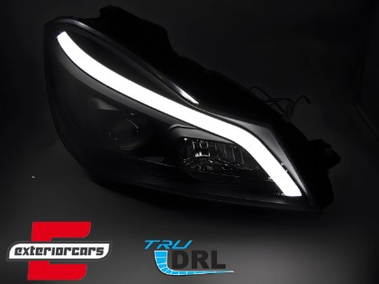 Prednja svjetla LED DRL SEQ žmigavci W205 look (piano crna) / Mercedes C-klasa W204 S204 C204 Facelift (2011-2014), LPMEF4