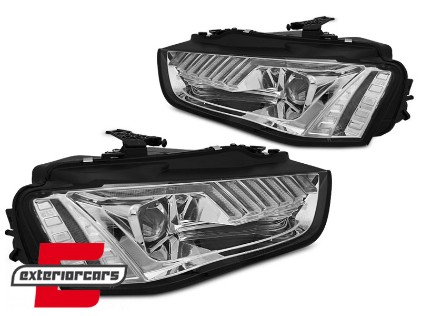 Prednja svjetla LED DRL SEQ žmigavci Xenon (chrome) / AUDI A4 B8.5 Facelift (2012-2015), LPAUF7
