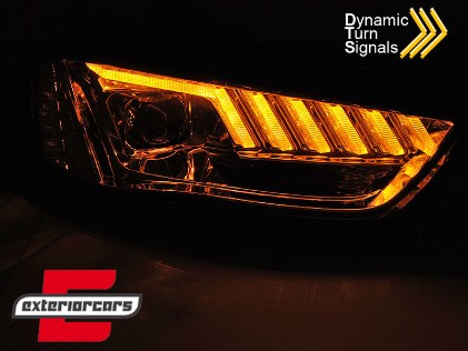 Prednja svjetla LED DRL SEQ žmigavci Xenon (chrome) / AUDI A4 B8.5 Facelift (2012-2015), LPAUF7