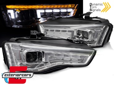Prednja svjetla LED DRL SEQ žmigavci Xenon (chrome) / Audi A5 8T Facelift (2012-2016), LPAUG1