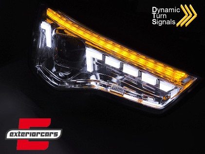 Prednja svjetla LED DRL SEQ žmigavci Xenon (chrome) / Audi A5 8T Facelift (2012-2016), LPAUG1