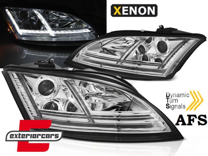 Prednja svjetla LED DRL SEQ žmigavci Xenon (chrome) / Audi TT 8J (2006-2010), LPAUE9
