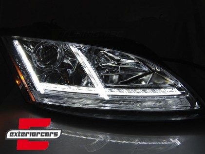 Prednja svjetla LED DRL SEQ žmigavci Xenon (chrome) / Audi TT 8J (2006-2010), LPAUE9